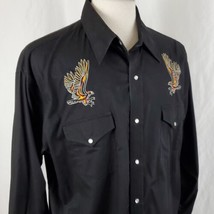 High Noon Western Shirt XL Embroidered Hawk Eagle Snap Cowboy Rockabilly... - £25.16 GBP