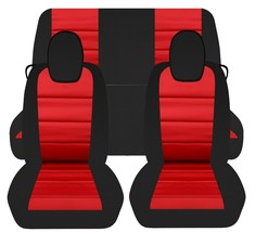 Fits 2010-2015 Chevy Camaro  Front and Rear car seat covers  black and red - £132.77 GBP