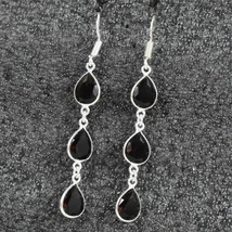925 Sterling Silver Smoky Quartz Gemstone Handmade Earrings Women Gift BES-1333 - £21.83 GBP