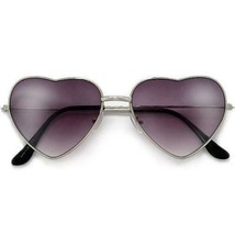 Vintage Fashion Lolita Silver Heart Shaped Aviator Metal Frame Women Sunglasses - £10.23 GBP