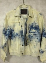 NWT $385 PRPS Japan Distressed Bleached Blue Denim Buckle Jacket Size L M - £150.02 GBP