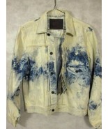 NWT $385 PRPS Japan Distressed Bleached Blue Denim Buckle Jacket Size L M - £176.55 GBP