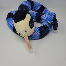 Wild Republic Hooded Cobra Snake Plush 60” Long Black Realistic Blue - £14.89 GBP