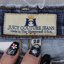 Juicy Couture Pants Womens 28 Blue Distress Denim Pocket Low Rise Casual Jeans - £23.72 GBP
