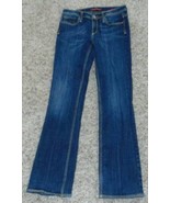 Womens Jeans Vigoss Bootcut Dark Blue Faded Whisked Denim Junior Girls-s... - $12.87