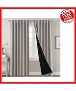 Elegant 96&quot; Thermal Insulated Blackout Curtains in Warm Taupe for Luxury... - $70.28