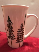 Starbucks White Green Christmas Pine Tree Winter Mug Cup Cocoa Holiday 16 oz - £11.59 GBP