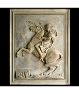 Napoleon Crossing the Alps Jacques-Louis David relief plaque sculpture r... - $593.01
