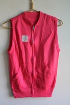 Vtg NOS Pannill S Pink Zip Front Creslan Cotton Sweatshirt Sleeveless Vest - $34.96