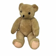 Blond Jointed Teddy Bear Vintage Felt Paws 18&quot; H - £27.23 GBP