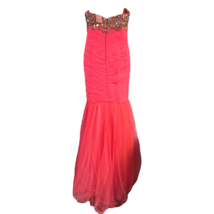 Cassandra Stone Mac Duggal Mermaid Dress Gown Women&#39;s 4 Coral Bling Formal New - £179.20 GBP