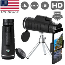 40X60 Hd Bak4 Monocular Telescope+Phone Clip Tripod Night Vision Outdoor... - £29.86 GBP