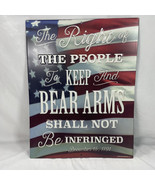 2ND AMENDMENT AMERICAN FLAG RIGHT TO BEAR ARMS METAL SIGN 13x10 - $277.93 MXN