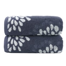 Hand Towels Set Of 2 Hydrangea Floral Pattern 100% Cotton Absorbent Soft Decorat - £27.17 GBP