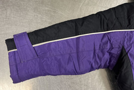 Vintage Minnesota Vikings NFL Puffer Winter Jacket Size 3 T Purple Black Hooded - £11.86 GBP