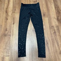 Terez Womens Black Cheetah Foil UpLift Leggings Printed Yoga Pants Size Small - £38.77 GBP