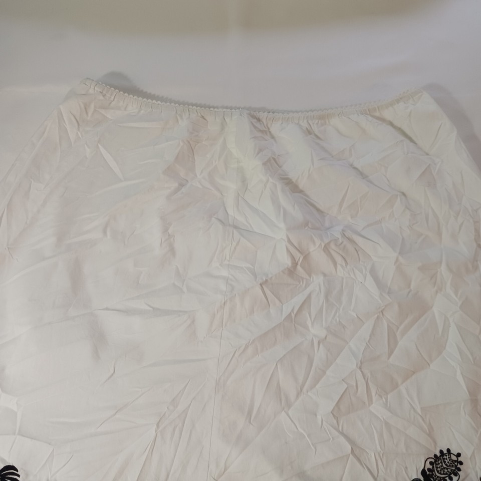 Niotto Women's White & Black Floral Cotton Blend Back Zipper Skirt Size 24W Item image 6
