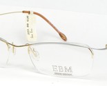 Vintage EBM 2500 TG Silber/Gold Brille Halbe Felge Rahmen 52-16-135mm - $86.12