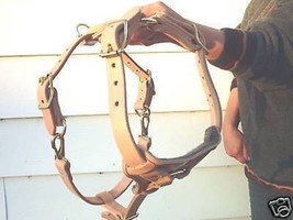 LEATHER HARNESS QUICK ON/OFF SYSTEM POLICE K9 SCHUTZHUND DOG TRAINING - $66.47