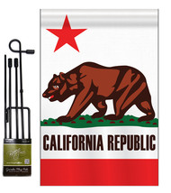 California - Applique Decorative Metal Garden Pole Flag Set GS108050-P2 - £23.57 GBP