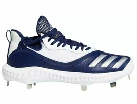 Adidas Icon V Bounce Baseball Cleats Metal Mens Size 16 White, Blue Iced Out - £28.13 GBP