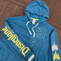 Disney Resort Disneyland Hoodie Full Zip Sweatshirt Blue XL Mens - $35.87