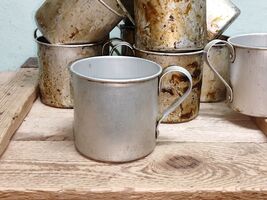 WW2 Soviet Aluminium Cup. Original USSR Russian Army Cup Soldier Mug 1939 - $31.68