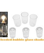 6 Pack Seeded Glass Shade Clear Bubble Cylinder for Light Fixture Pendan... - £67.08 GBP