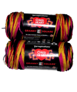 2 Pack Yarnspirations Red Heart Granny Square Black Scarlet Sands Medium... - $605.17 MXN
