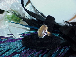 Southwestern Sterling Silver Tiger Eye Oval Band Ring Size 8 3.6Gr Vinta... - $24.74