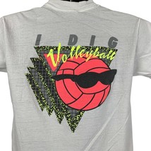 I Dig Volleyball Vintage 80s T Shirt Medium Sportswear Made In USA Mens White - £47.22 GBP