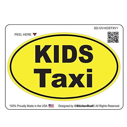 StickerDad Oval - KIDS TAXI - Full Color Printed Sticker - size: 4&quot;, col... - $3.95