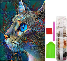 Cat Diamond Painting, 5D Diamond Painting Kits for Adults, 12.0X16.0 Inc... - $21.24