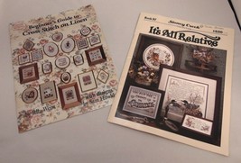 LOT of 2 Cross Stitch Pattern Books, Cross Stitch on Linen, It&#39;s All Rel... - $7.92