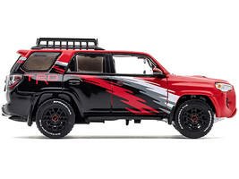 2022 Toyota 4 Runner TRD Pro Black &amp; Red w Graphics &amp; Roof Rack 1/64 Die... - $41.33