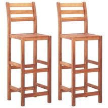 Bar Chair Set of 2 Natural wood Solid Acacia wood Standard - $2,802.82 MXN