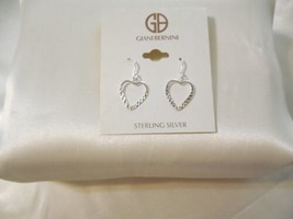 Giani Bernini 1&quot; Sterling Silver Heart Dangle Drop Fish Hook Earrings Y575 $80 - $62.39