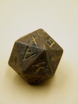 Twenty-sided die (icosahedron) with faces inscribed with Greek letters -... - $19.80