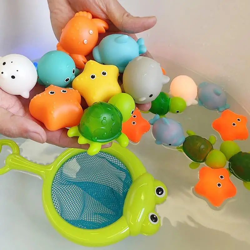 Mals bath toys swimming water toys soft bathing toys with water animals figures fishing thumb200