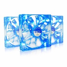 Super Silent Fan 14 Blue Led - Silent And Efficient 14Cm Fan With 4 Anti-Vibrati - £48.23 GBP