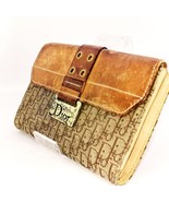 Christian Dior Trotter Wallet Brown Canvas Leather Long Vintage Logo MWa... - $2,477.97 MXN