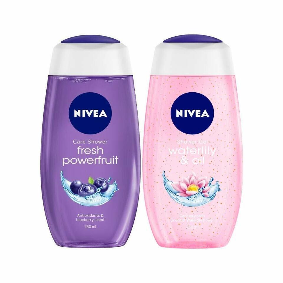 NIVEA Shower Gel Combo (Power Fruit Fresh + Water Lily & Oil Body Wash) - 250ml - $35.59