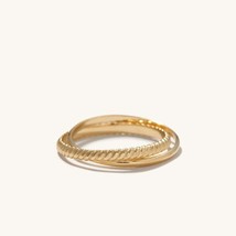 Duo Band Ring - Duo Interlocking Ring - Croissant Dome Duo Ring - 925 Sterling - £31.69 GBP+