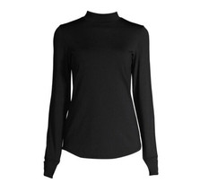 Climate Right Cuddl Duds Black Plush Warmth Ls Mockneck Top Women&#39;s Size Xs - £9.11 GBP