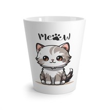 funny cat meow animal lovers gift Latte Mug - £16.44 GBP
