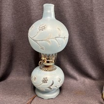 Vintage GWTW Hurricane Blue Satin Glass Boudoir Lamp Globe 15” - £42.83 GBP