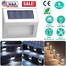 6Pcs Solar Powered Deck Lights LED Outdoor Path Garden Stairs Step Fence... - $41.79