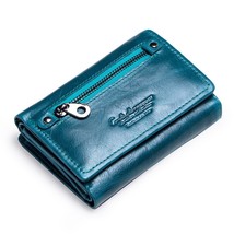 Contact&#39;s Women Wallets Clutch Coin Purse Woman Leather Leather Short Wallet Zip - £35.30 GBP