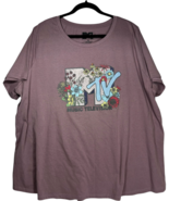 MTV Floral Graphic Print Mauve T-Shirt NTMT05MVSZ3A size 3XL - $32.65 CAD
