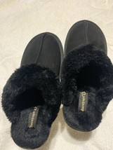 Baretraps 7 / 8 Fuzzy Faux Fur &amp; Polar Fleece Slipper Memory Foam House Shoes - $14.01